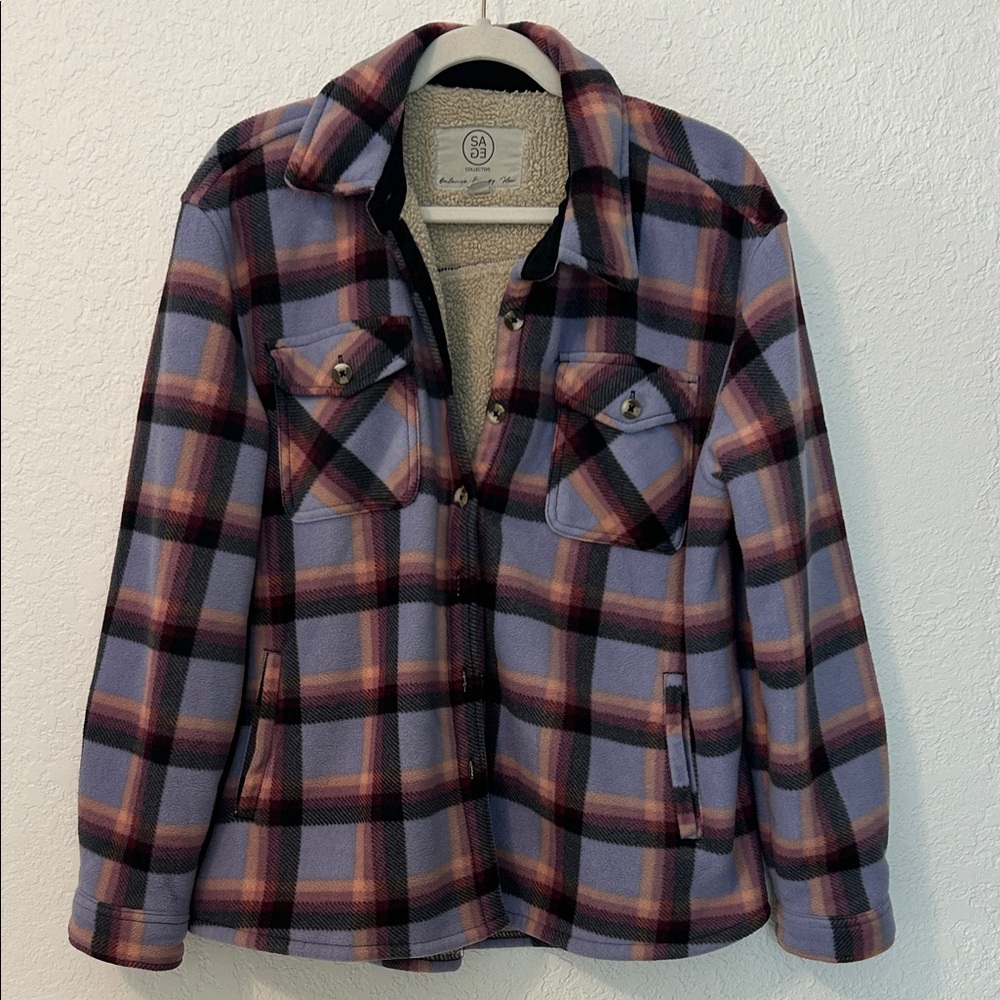 Plaid Jacket with Sherpa Lining